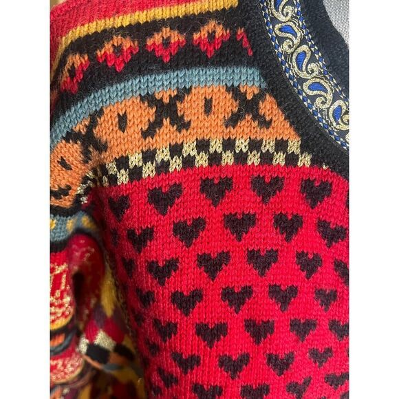 VRIKKE Cardigan Sweater Nowegian Wool Fair Isle Multicolor Oversized Irene Zahl - Picture 4 of 7